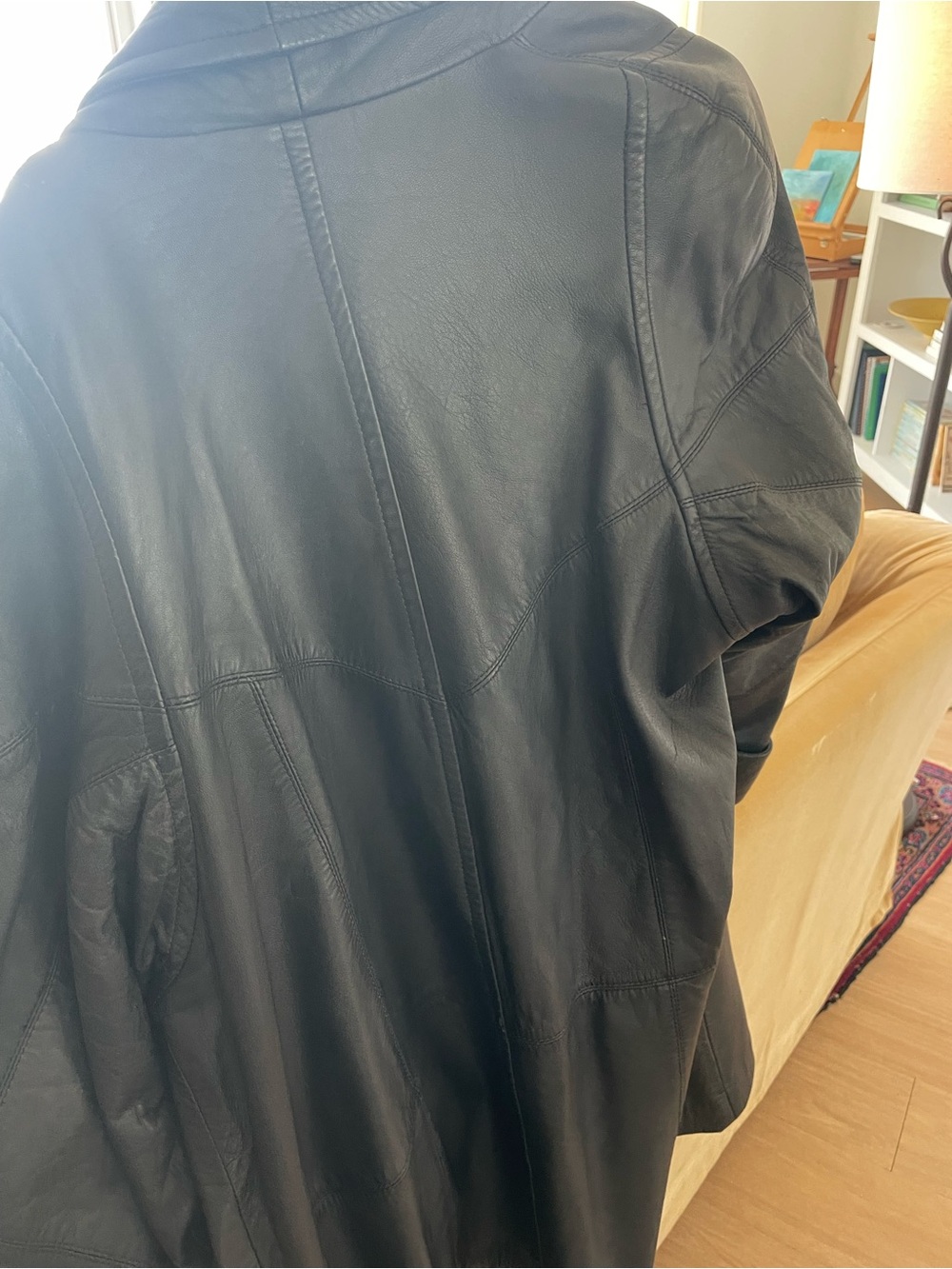 Women’s Black Leather Trench Coat - Sleek Longline Jacket